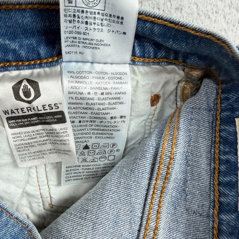 Levis Premium 501 S Skinny Jeans Womens Blue Denim 33 (33.5x29) High Rise - Picture 12 of 13